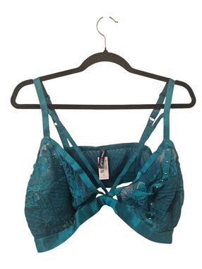 Teal Torrid Women's Studs and Lace Bralette